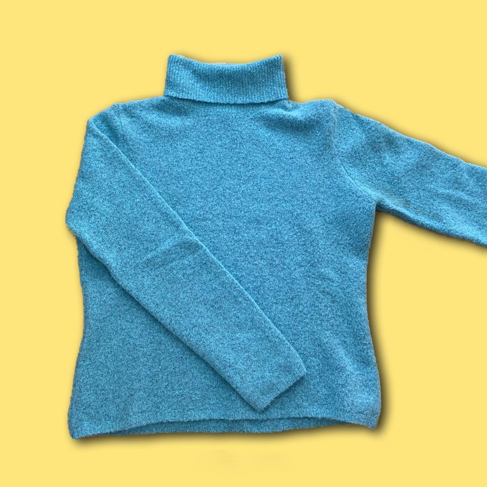 vintage teal “jeanne pierre” turtleneck sweater